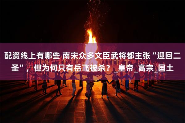 配资线上有哪些 南宋众多文臣武将都主张“迎回二圣”，但为何只有岳飞被杀？_皇帝_高宗_国土