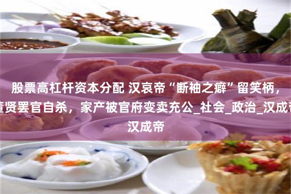 股票高杠杆资本分配 汉哀帝“断袖之癖”留笑柄，董贤罢官自杀，家产被官府变卖充公_社会_政治_汉成帝