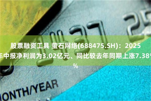 股票融资工具 萤石网络(688475.SH)：2025年中报净利润为3.02亿元、同比较去年同期上涨7.38%